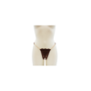 String en dentelle marron ouvert avec chaînes dorées 